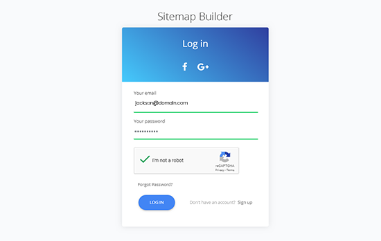 Login Screen Screenshot